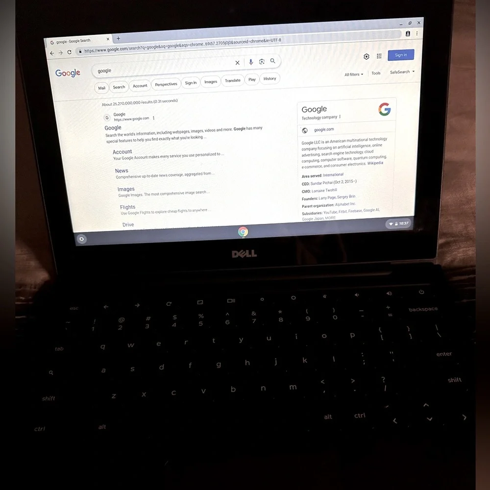 Dell Google Chrome Os: Grey Metallic Laptop/ Charger included